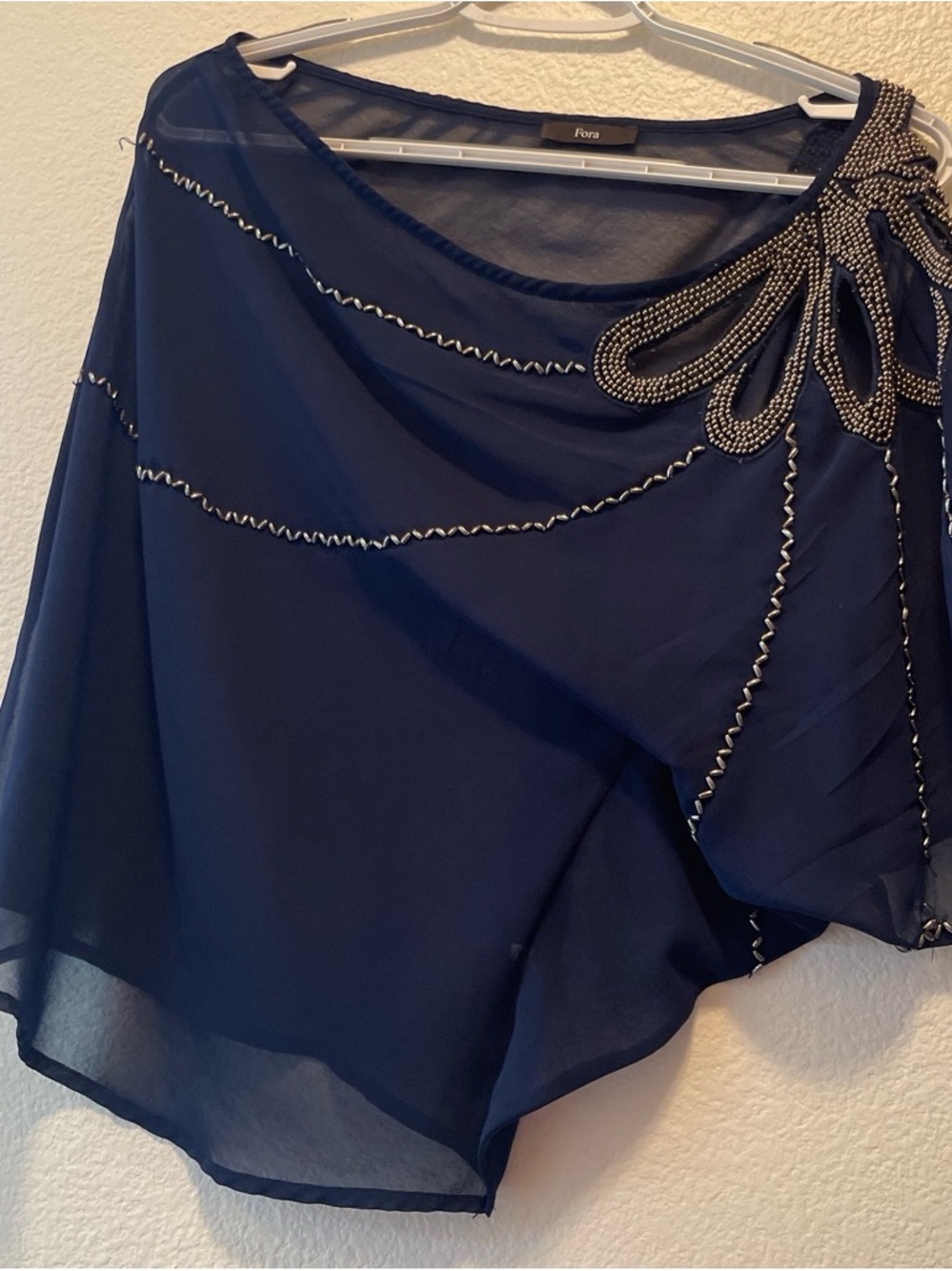 Beaded Overlay Cape Top